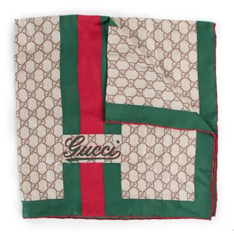 gucci scarf green red|Gucci silk neck scarf.